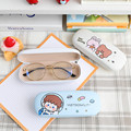 新款韩国卡通PU眼镜盒学生框架近视收纳盒防摔压眼睛儿童便携盒子
