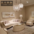 轻奢布艺沙发客厅现代简约大户型样板间家具组合套装美式实木沙发