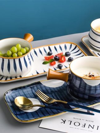 定制碗筷套装 单人日式早餐餐具碗碟套装一人食碗筷单人精致碗盘