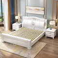 销实木床约中式双人床白色主卧经济型18米15米储物橡木婚床厂