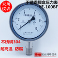 上海天川仪表厂不锈钢膜盒压力表YE-100BF耐高温防腐微压表千帕