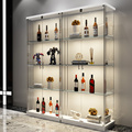 约玻璃酒柜子透明展示柜靠墙客厅家用红酒手办模型柜展厅柜