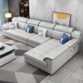布艺沙发纳米现代简约沙发客厅家用免洗小户型科技布沙发组合