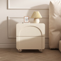奶油风床头柜现代简约皮质轻奢高级感网红创意白色卧室实木床边柜