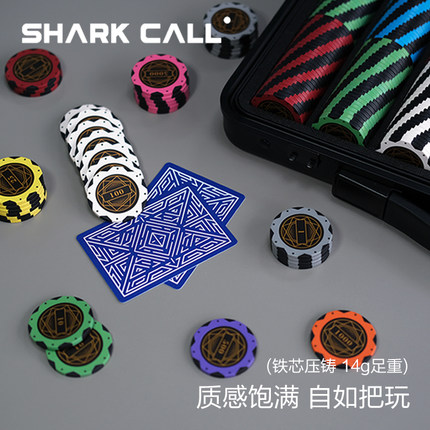 SHARK CALL德州扑克粘土筹码套装有无面值专用高端麻将筹码棋牌币