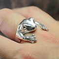 网红Korean Style Cute Frog Adjustable Finger Rings for Women