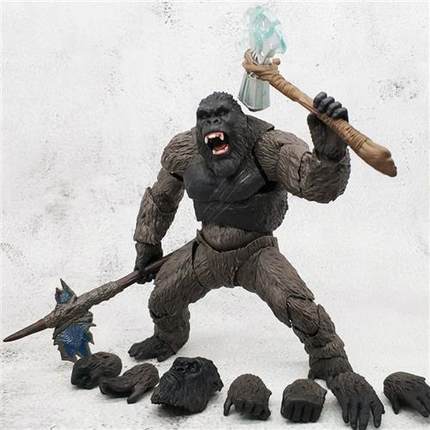 玩具金刚大战哥斯拉摆件手办大猩猩可动机械基多拉模型骷髅岛