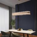 北欧个性圆形长方吊灯简约创意玻璃客厅餐厅不锈钢大气吊灯