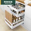 拉篮厨房橱柜调味料篮304不锈钢抽屉式厨柜内置工具收纳架