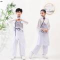 儿童演出服弟子规汉服国学书童表演男三字经学生运动会中国风服装