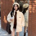 学生简约面包羽绒服2023新款冬季立领韩版短款气质少女宽松厚外套