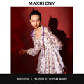 【紫玫瑰印花裙】MAXRIENY2023夏季商场同款甜美少女感蓬蓬连衣裙