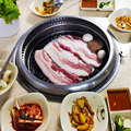 韩式碳烤炉商用下排烟烤肉炉圆形下排风炭烤炉烧烤炉镶入式烤肉锅