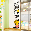 可爱卡通猫咪3d立体墙贴画儿童房卧室门贴背景布置幼儿园装饰自粘