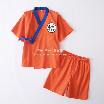夏季日本甚平男童和服悟空七龙珠浴衣短袖睡衣套装和风系带汗蒸服