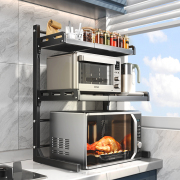 厨房可伸缩微波炉置物架多功能家用烤箱台面多层电饭煲收纳支架子