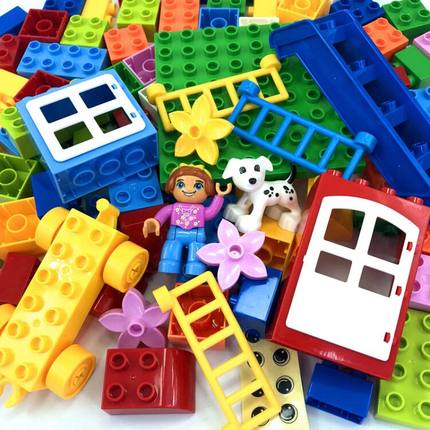 积木按称斤散件男孩子儿童拼装玩具益智大颗粒散装称重基础块大号