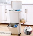 日本日苏垃圾箱家用双层厨房干湿分类垃圾桶单双盖带滑轮可移动