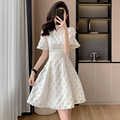 2024夏季新款新中式短款白色旗袍连衣裙小个子显瘦短裙小白裙女夏