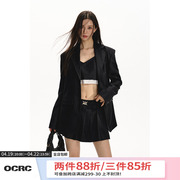 OCRC Official 原创设计学院风吊带西装外套时尚辣妹百褶裙套装
