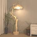 原木树枝落地灯侘寂风新中式禅意复古艺术客厅卧室立式轻奢氛围灯