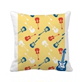 黄色吉他音乐图案插画方形抱枕靠枕沙发靠垫双面含芯礼物