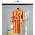 ICEEL原创设计女装中长款显瘦风衣外套女重工艺细带收腰气质大衣