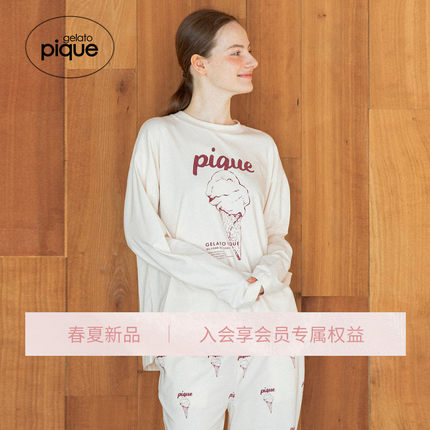 gelato pique24春夏新品男女同款睡衣冰淇淋小熊T恤PUCT241317