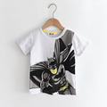 2023夏季新款蝙蝠侠卡通印花时尚纯棉宽松男童圆领短袖T恤上衣潮