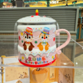上海迪士尼国内代购奇奇蒂蒂生日蛋糕造型带盖马克杯陶瓷杯喝水杯