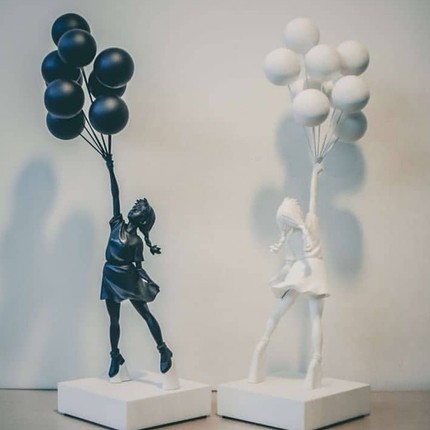 Banksy班克西班克斯气球女孩治愈系泡摆件雕塑FlyingBalloonsGirl