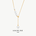 法国设计师Louise Zoe项链女珍珠流苏锁骨链925纯银送女友小众