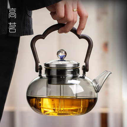2024新款玻璃煮茶器一体喷淋式围炉煮茶专用蒸煮两用茶壶耐热高端