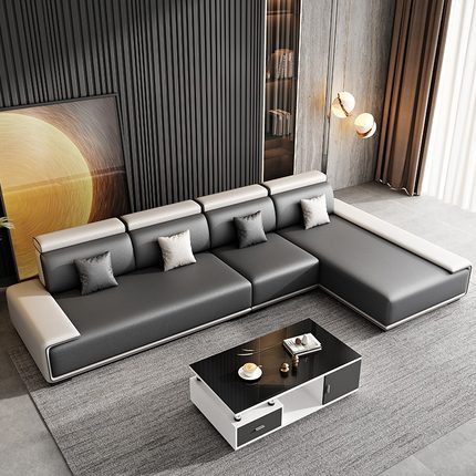 意式轻奢现代简约科技布艺沙发茶几组合套装大小户型客厅整装免洗