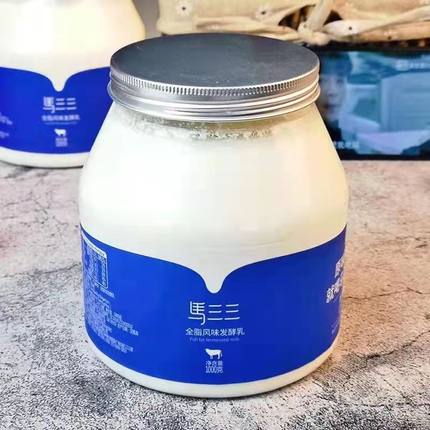 新疆昌吉马三三家庭装酸奶1kg*2桶