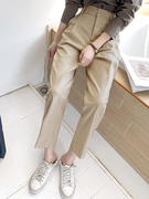 西装裤女春夏2024新款裤子垂感高级感职业垂感直筒休闲显瘦烟管裤