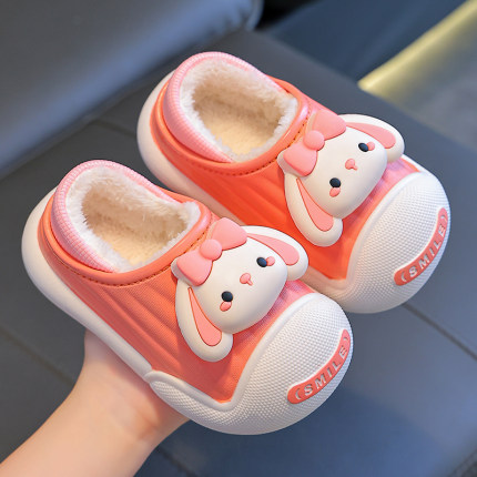 冬季儿童棉拖鞋男女童可爱保暖加绒防水室内婴幼儿1-3岁2宝宝棉鞋