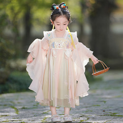 女童汉服夏款2024年新小女孩中国风古风连衣裙唐装襦裙儿童公主裙