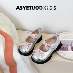 公主鞋女童皮鞋2024新款夏季儿童单鞋银色小女孩玛丽珍夏女宝童鞋