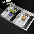 厨房加厚不锈钢水槽304沥水篮可移动盆中盆洗菜盆置物架晾碗双槽