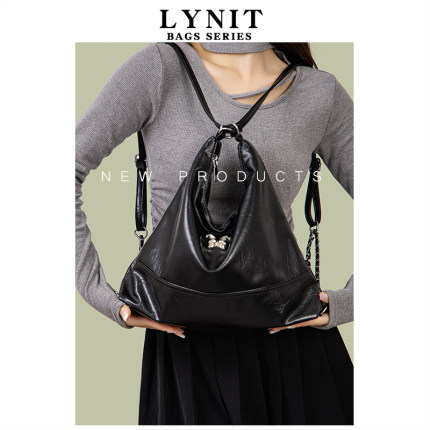 LYNIT 双肩包女2024新款大容量托特包包小众百搭通勤单肩包辣妹包
