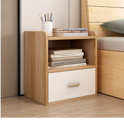 简约现代卧室储物柜床边小柜子北欧收纳柜经济型简易床头柜置物架