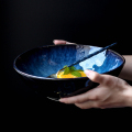 桔梗家日式陶瓷水果碗沙拉碗拉面碗汤碗大碗创意碗瓷碗泡面碗家用