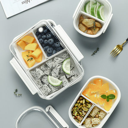 日式减脂餐饭盒便当盒分格微波炉加热沙拉水果保鲜盒便携外出健身