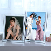 透明水晶玻璃相框摆台 8寸10寸宝宝婚纱写真画框简约制作照片摆式