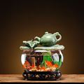迷你小型玻璃鱼缸自循环陶瓷流水招财客厅办公室桌面摆件开业礼品
