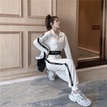 韩版爵士舞时尚运动服套装女喜哈舞蹈宽松现代学生露脐短款卫衣秋