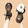 东北大棉鞋羊毛雪地靴女冬季皮毛一体加厚加绒短靴真皮马丁靴棉靴