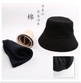 日本客供有机棉大帽檐渔夫帽 无印同款不易沾水防晒遮脸盆帽春夏