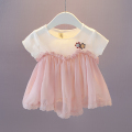 童装女宝宝夏装短袖娃娃衫0-1-2-3岁女童雪纺T恤衫婴儿短袖衣服潮